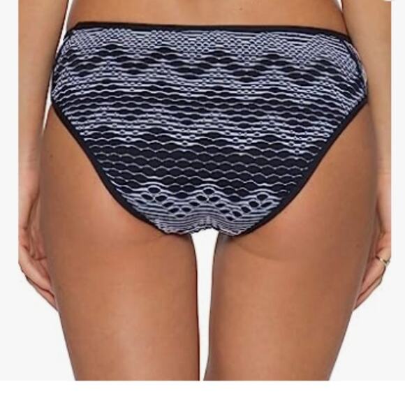 Becca Women's Black White Virtue Reveal Hipster Swim  Bottoms Size M - Picture 7 of 7